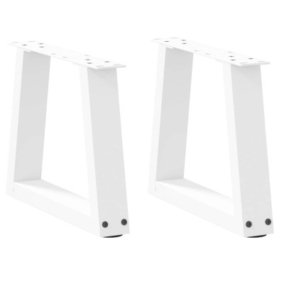 Patas para mesa de centro en forma de V (2 unidades), color blanco, 30 x (30-31,3) cm, acero