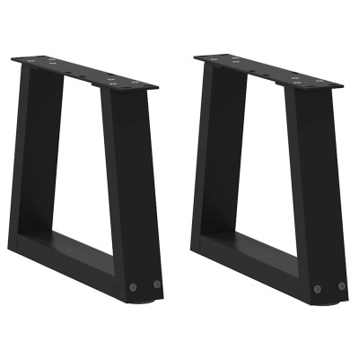 Patas para mesa de centro en forma de V (2 unidades), color negro, 40 x (30-31,3) cm, acero