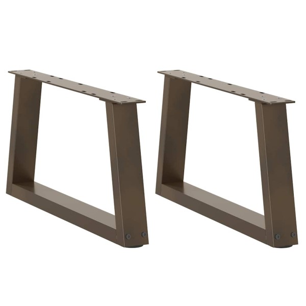 Patas para mesa de centro en forma de V (2 unidades, acero natural, 50 x 30-31,3 cm)