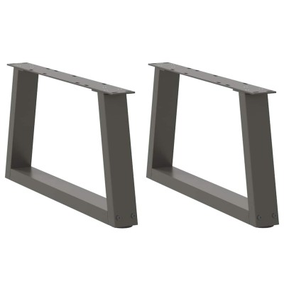 Patas para mesa de centro en forma de V (2 unidades), antracita, 60 x (30-31,3) cm, acero