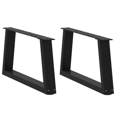 Patas para mesa de centro en forma de V (2 unidades), color negro, 70 x (30-31,3) cm, acero