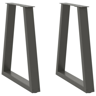 Patas para mesa de comedor en forma de V (2 unidades), antracita, 60 x (72-73,3) cm, acero
