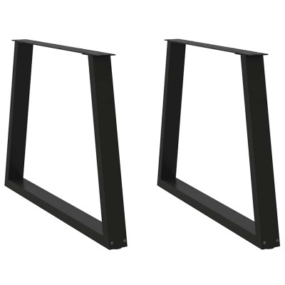 Patas para mesa de comedor en forma de V (2 unidades), color negro, 100 x (72-73,3) cm, acero