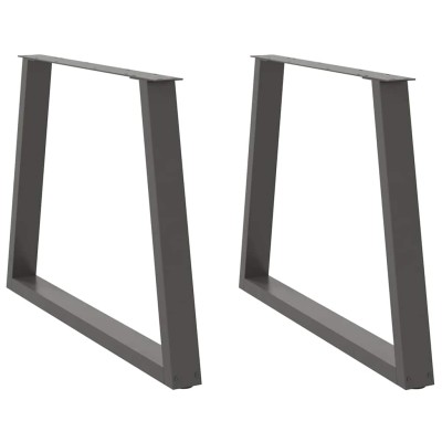 Patas para mesa de comedor en forma de V (2 unidades), antracita, 100 x (72-73,3) cm, acero