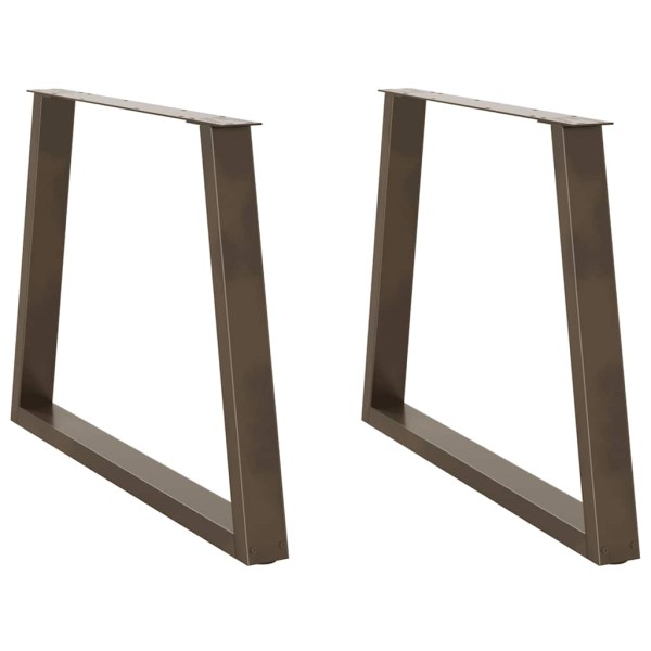 Patas para mesa de comedor en forma de V (2 unidades, acero natural, 100 x 72-73,3 cm)