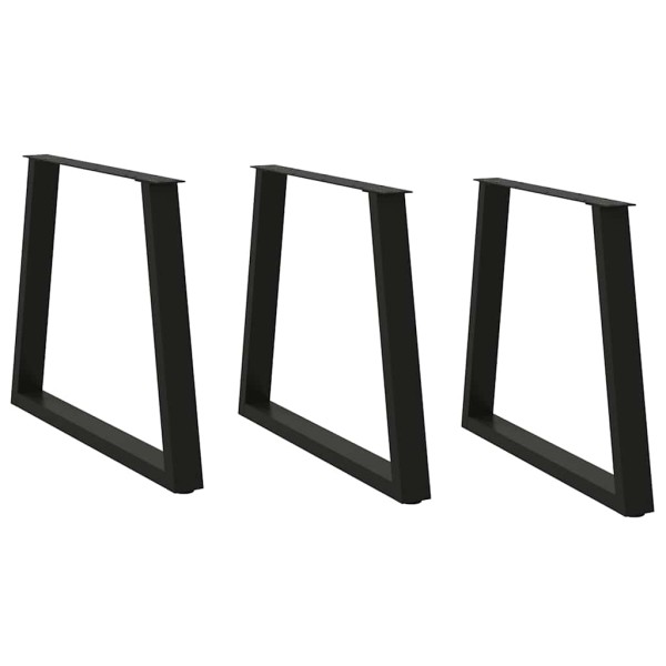 Patas para mesa de comedor en forma de V (3 unidades), color negro, 70 x (72-73,3) cm, acero