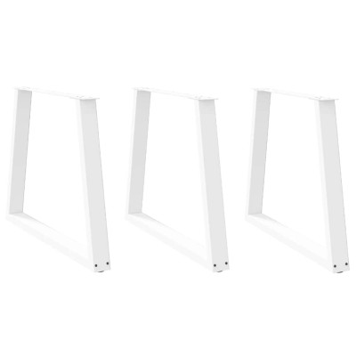 Patas para mesa de comedor en forma de V (3 unidades), color blanco, 80 x (72-73,3) cm, acero