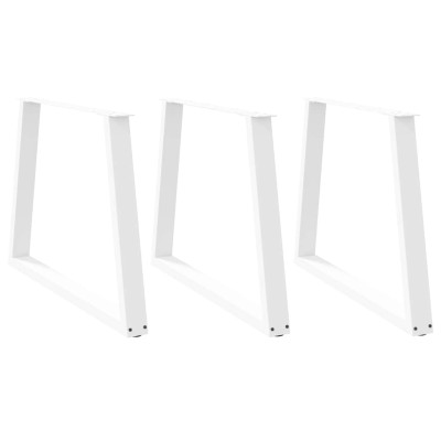 Patas para mesa de comedor en forma de V (3 unidades), color blanco, 90 x (72-73,3) cm, acero