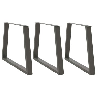 Patas para mesa de comedor en forma de V (3 unidades), antracita, 90 x (72-73,3) cm, acero