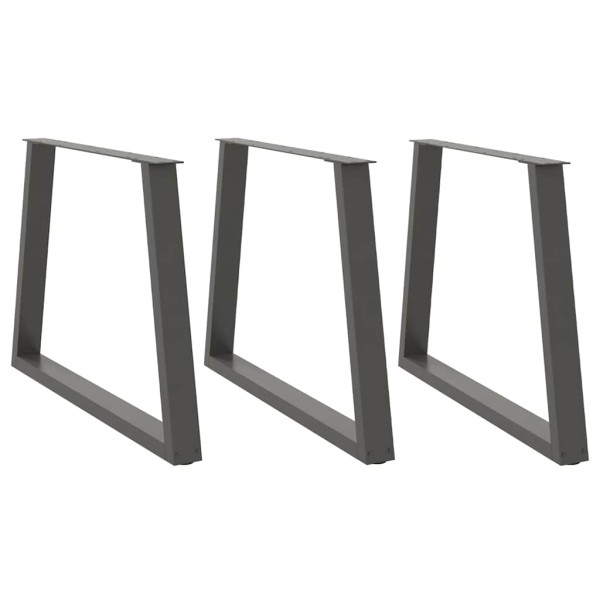 Patas para mesa de comedor en forma de V (3 unidades), antracita, 100 x (72-73,3) cm, acero