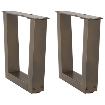 Patas para mesa de centro en forma de V (2 unidades, acero natural, 30 x 30-31,3 cm)