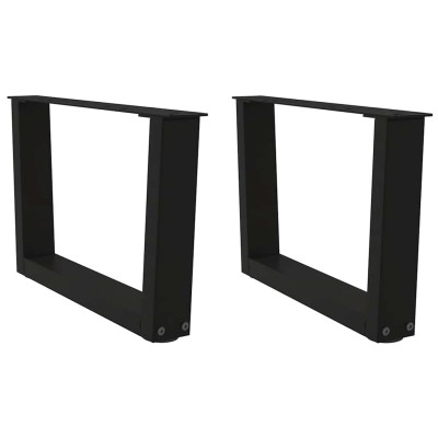 Patas para mesa de centro en forma de V (2 unidades), color negro, 50 x (30-31,3) cm, acero