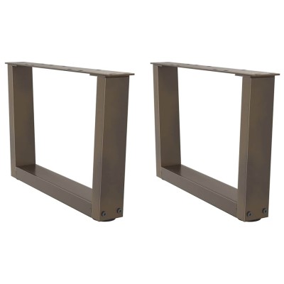 Patas para mesa de centro en forma de V (2 unidades, acero natural, 50 x 30-31,3 cm)