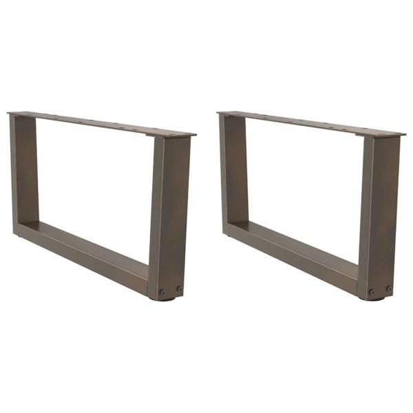 Patas para mesa de centro en forma de V (2 unidades, acero natural, 70 x 30-31,3 cm)