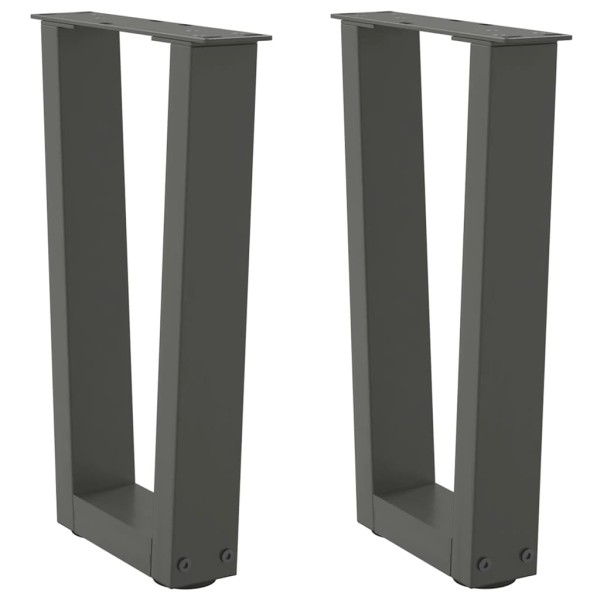 Patas para mesa de centro en forma de V (2 unidades), antracita, 28 x (42-43,3) cm, acero