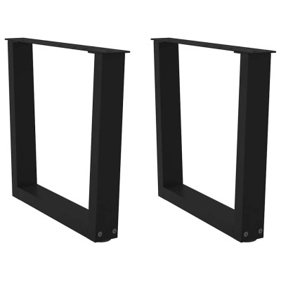 Patas para mesa de centro en forma de V (2 unidades), color negro, 50 x (42-43,3) cm, acero