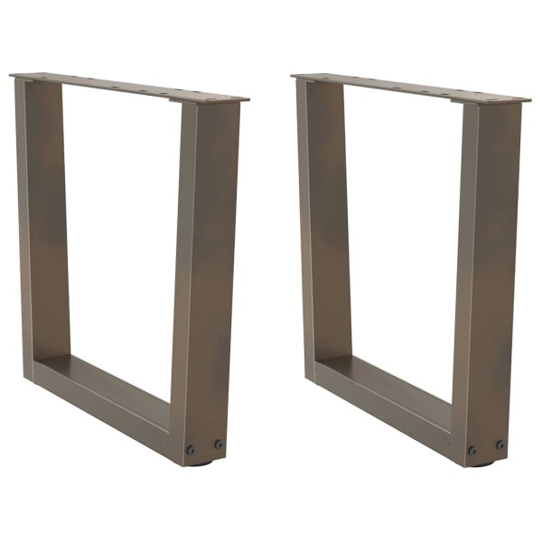 Patas para mesa de centro en forma de V (2 unidades, acero natural, 60 x 42-43,3 cm)