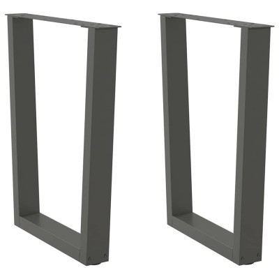 Patas para mesa de comedor en forma de V (2 unidades), antracita, 70 x (72-73,3) cm, acero