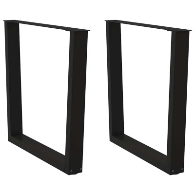 Patas para mesa de comedor en forma de V (2 unidades), color negro, 80 x (72-73,3) cm, acero