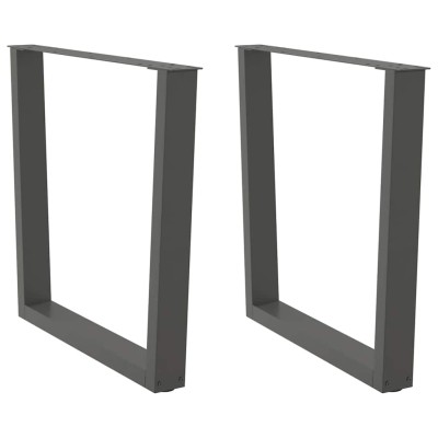 Patas para mesa de comedor en forma de V (2 unidades), antracita, 80 x (72-73,3) cm, acero