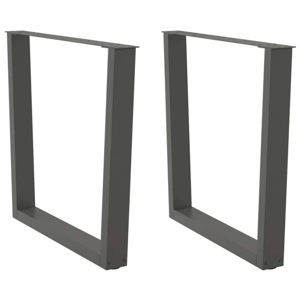 Patas para mesa de comedor en forma de V (2 unidades), antracita, 80 x (72-73,3) cm, acero