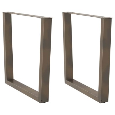 Patas para mesa de comedor en forma de V (2 unidades, acero natural, 80 x 72-73,3 cm)