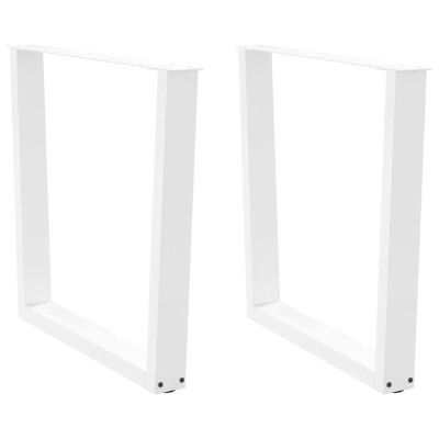 Patas para mesa de comedor en forma de V (2 unidades), color blanco, 90 x (72-73,3) cm, acero