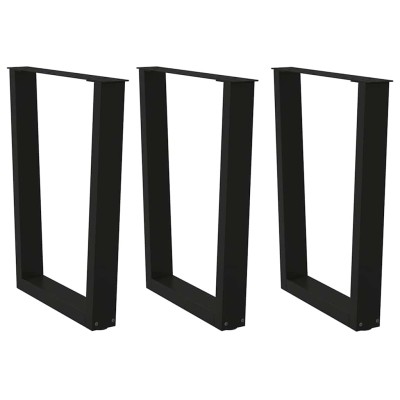 Patas para mesa de comedor en forma de V (3 unidades), color negro, 70 x (72-73,3) cm, acero