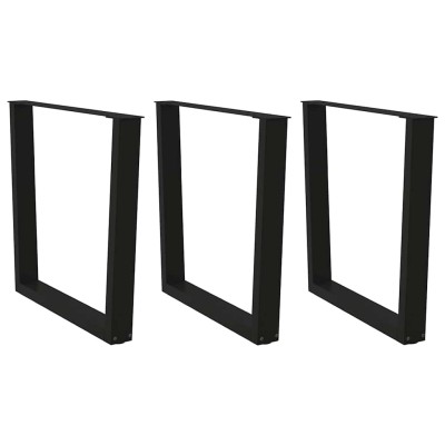 Patas para mesa de comedor en forma de V (3 unidades), color negro, 80 x (72-73,3) cm, acero