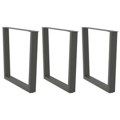 Patas para mesa de comedor en forma de V (3 unidades), antracita, 80 x (72-73,3) cm, acero