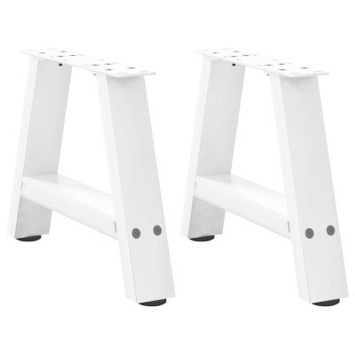 Patas para mesa de centro en forma de A (2 unidades), color blanco, 30 x (30-31) cm, acero