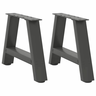 Patas para mesa de centro en forma de A (2 unidades), antracita, 40 x (30-31) cm, acero