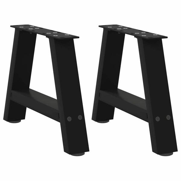Patas para mesa de centro en forma de A (2 unidades), color negro, 50 x (30-31) cm, acero