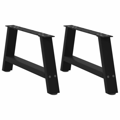 Patas para mesa de centro en forma de A (2 unidades), color negro, 70 x (30-31) cm, acero