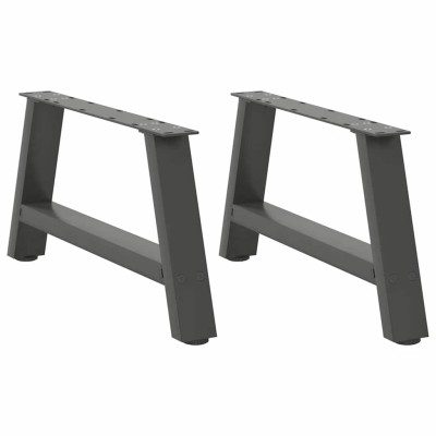 Patas para mesa de centro en forma de A (2 unidades), antracita, 70 x (30-31) cm, acero