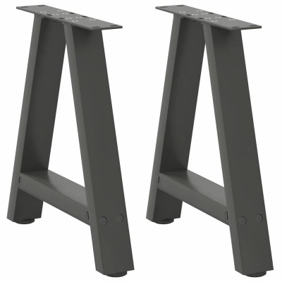 Patas para mesa de centro en forma de A (2 unidades), antracita, 38 x (42-43) cm, acero