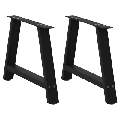 Patas para mesa de centro en forma de A (2 unidades), color negro, 70 x (42-43) cm, acero
