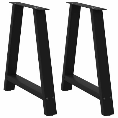 Patas para mesa de comedor en forma de A (2 unidades), color negro, 70 x (72-73) cm, acero