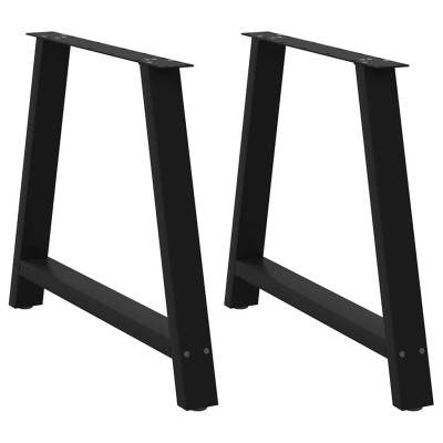 Patas para mesa de comedor en forma de A (2 unidades), color negro, 90 x (72-73) cm, acero