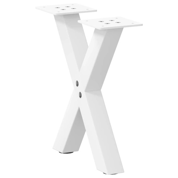 Patas para mesa de centro en forma de X (2 unidades), color blanco, 30 x (30-31) cm, acero