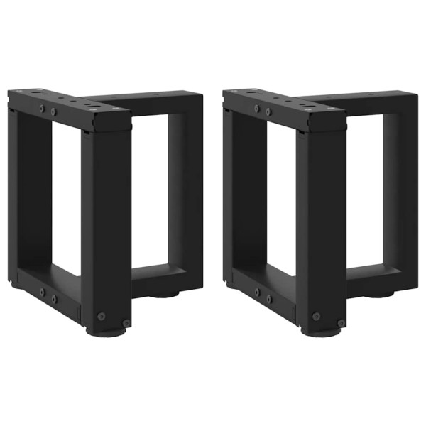 Patas para mesa de centro en forma de T (2 unidades), color negro, 30 x 25 x (30-31) cm, acero