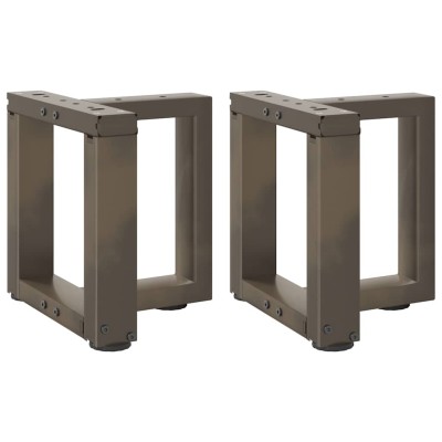 Patas para mesa de centro en forma de T (2 unidades), color negro, 30 x 25 x (30-31) cm, acero