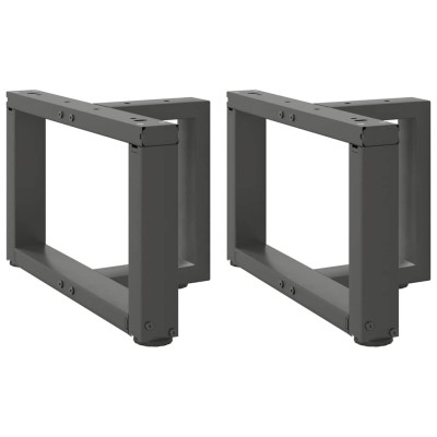 Patas para mesa de centro en forma de T (2 unidades), antracita, 40 x 25 x (30-31) cm, acero