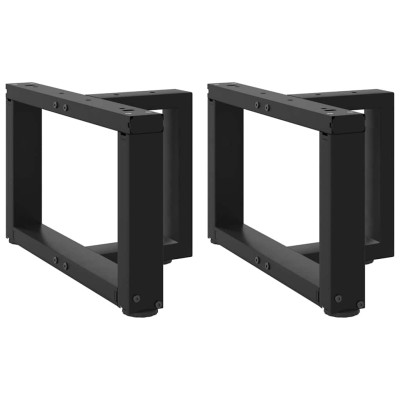 Patas para mesa de centro en forma de T (2 unidades), color negro, 50 x 25 x (30-31) cm, acero