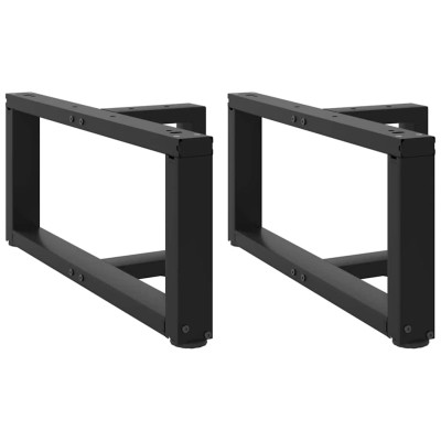 Patas para mesa de centro en forma de T (2 unidades), color negro, 60 x 25 x (30-31) cm, acero