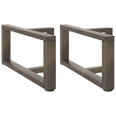 Patas para mesa de centro en forma de T (2 unidades), color negro, 60 x 25 x (30-31) cm, acero