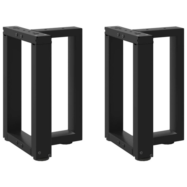 Patas para mesa de centro en forma de T (2 unidades), color negro, 28 x 25 x (42-43) cm, acero