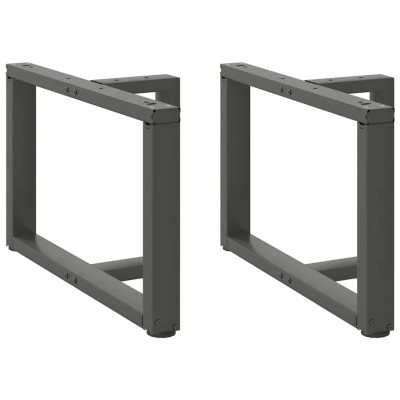 Patas para mesa de centro en forma de T (2 unidades), antracita, 60 x 25 x (42-43) cm, acero