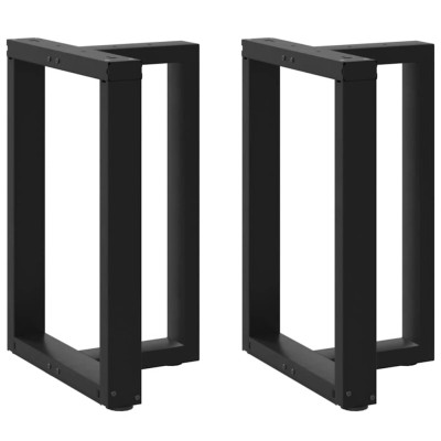 Patas para mesa de comedor en forma de T (2 unidades), color negro, 60 x 35 x (72-73) cm, acero