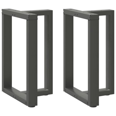 Patas para mesa de comedor en forma de T (2 unidades), antracita, 60 x 35 x (72-73) cm, acero